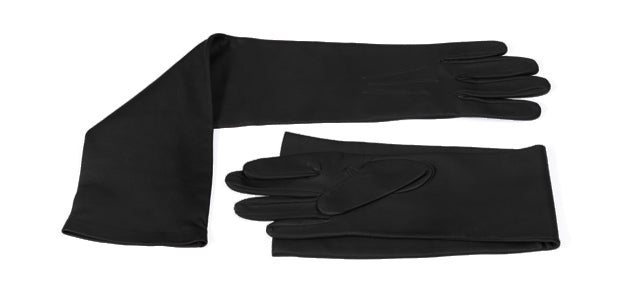 OG10 Black Above The Elbow Leather Opera Gloves