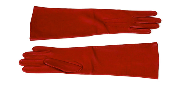 OG22 Red Below The Elbow Leather Opera Gloves