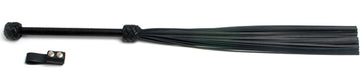 W10 Black Bridle Leather Tails (5mm wide) Long Plaited Handle Flogger