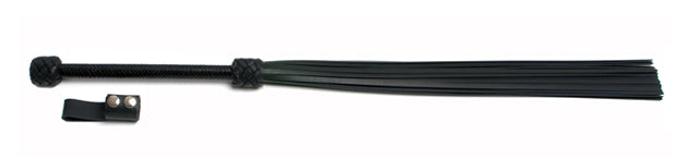 W124 Black Cowhide Leather Tails (10mm wide) Medium Plaited Handle