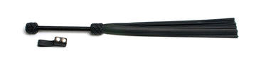 W125 Black Cowhide Leather Tails (10mm wide) Short Plaited Handle