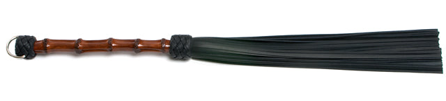 Goddess C - W131 Black Cowhide Leather Tails (5mm wide) Cane Handle