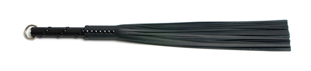 W141 Black Cowhide Leather Tails (5mm wide) Short Black Stud Handle
