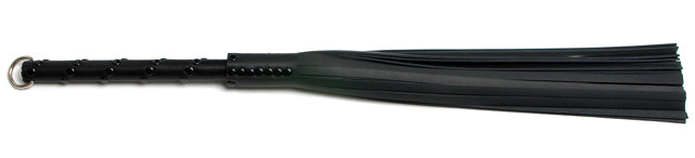 W150 Black Cowhide Leather Tails (10mm wide) Long Black Stud Handle