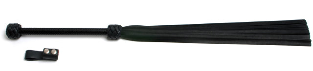 W210 Black Soft Cowhide Leather Tails (13mm wide) Long Plaited Handle