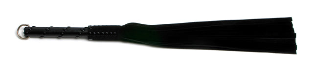 W241 Black Soft Cow Suede Tails (13mm wide) Short Black Stud Handle