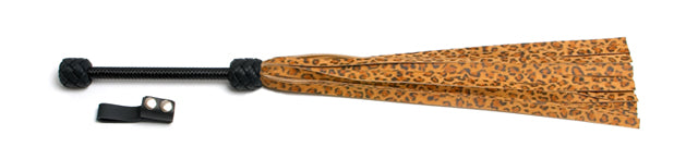 W372 Leopard Suede Lambskin Tails (13mm wide) Short Plaited Handle