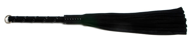 W420 Black Suede Lambskin Tails (13mm wide) Long Black Stud Handle