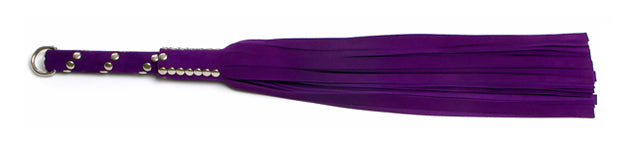 W451 Purple Suede Lambskin Tails(13mm wide)Short Chrome Stud Handle