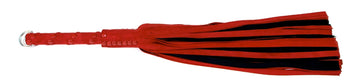 W465 Red/Black Suede Lambskin Tails(13mm wide)Short Red Stud Handle