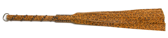 W480 Leopard Suede Lambskin Tails (13mm wide) Long Studded Handle