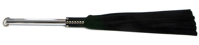 W500 Black Suede Lambskin Tails (13mm wide) Long Chrome Handle