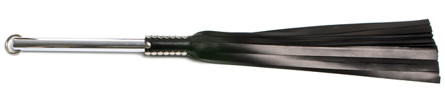 W505 Black Leather Lambskin Tails (13mm wide) Long Chrome Handle