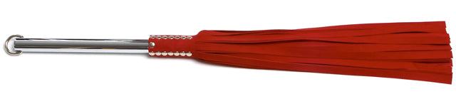 W520 Red Suede Lambskin Tails (13mm wide) Long Chrome Handle