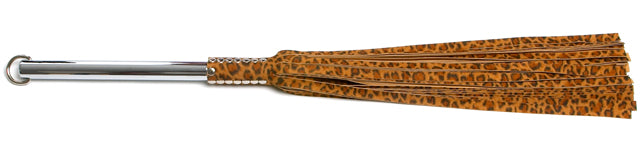 W540 Leopard Suede Lambskin Tails (13mm wide) Long Chrome Handle