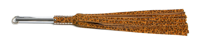 W541 Leopard Suede Lambskin Tails (13mm wide) Short Chrome Handle