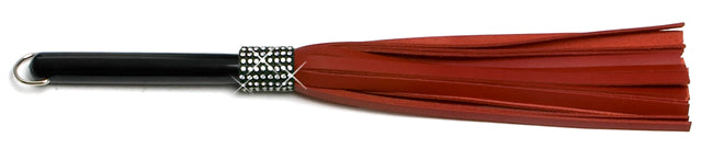 W606 Short Swarovski Crystal-Red Cowhide Leather Tails