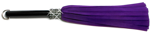 W625 Short Swarovski Crystal-Purple Extra Soft Lambskin Suede Tails