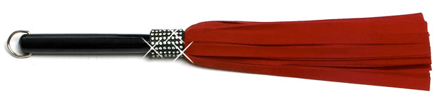 W627 Short Swarovski Crystal-Red Extra Soft Lambskin Suede Tails