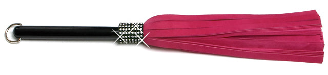 W629 Short Swarovski Crystal-Pink Extra Soft Lambskin Suede Tails
