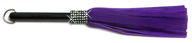 W735 Mini Long Swarovski Crystal-Purple Extra Soft Lambskin Suede Tails