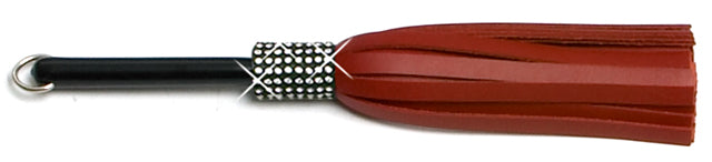 W765 Mini Medium Swarovski Crystal-Red Cowhide Leather Tails
