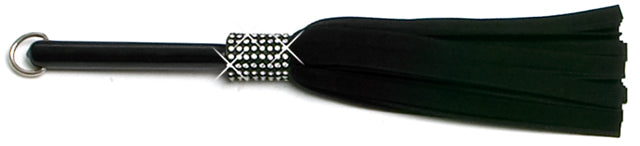 W783 Mini Medium Swarovski Crystal-Black Soft Lambskin Suede Tails