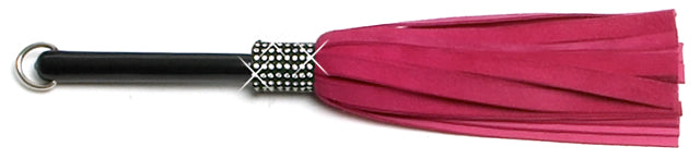 W789 Mini Medium Swarovski Crystal-Pink Soft Lambskin Suede Tails