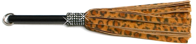 W791 Mini Medium Swarovski Crystal-Leopard Soft Lambskin Suede Tails