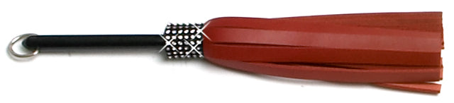 W815 Mini Short Swarovski Crystal-Red Cowhide Leather Tails