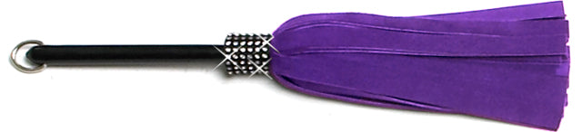 W835 Mini Short Swarovski Crystal-Purple Soft Lambskin Suede Tails
